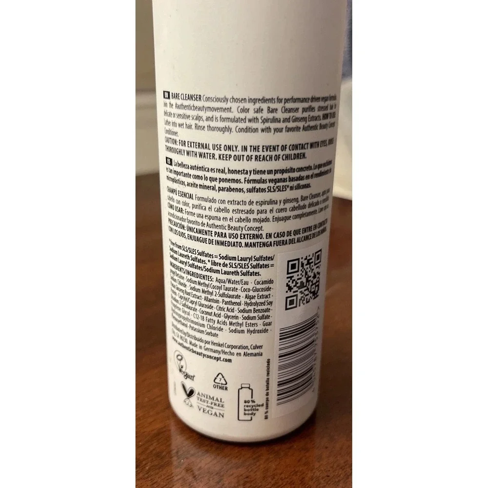 Authentic Beauty Concept Bare Cleanser Vegan 10.14 oz - 300 ml‎